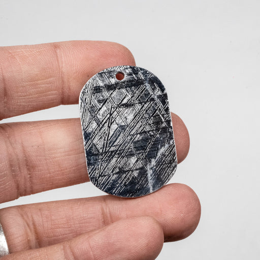 Muonionalusta Meteorite Dog Tag Pendant 25.26 g 39x27mm - InnerVision Crystals