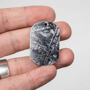 Muonionalusta Meteorite Dog Tag Pendant 27.15 g 40x26mm - InnerVision Crystals