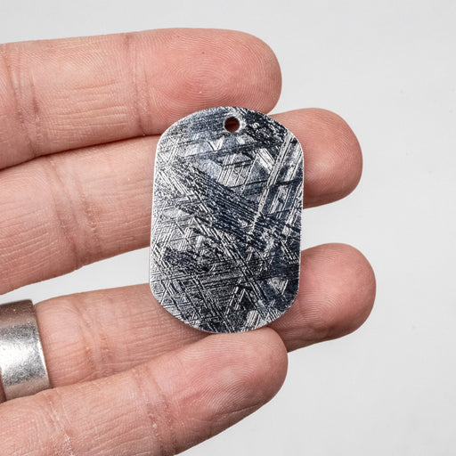 Muonionalusta Meteorite Dog Tag Pendant 27.15 g 40x26mm - InnerVision Crystals