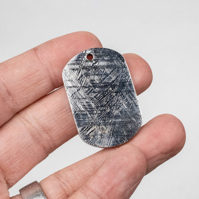 Muonionalusta Meteorite Dog Tag Pendant 27.15 g 40x26mm - InnerVision Crystals