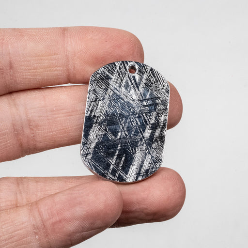 Muonionalusta Meteorite Dog Tag Pendant 27.18 g 40x26mm - InnerVision Crystals