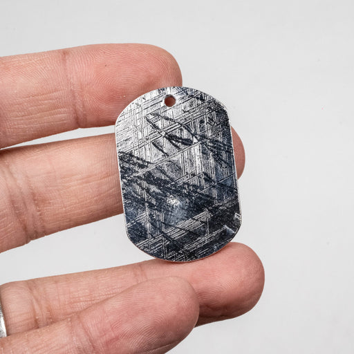 Muonionalusta Meteorite Dog Tag Pendant 27.31 g 40x26mm - InnerVision Crystals
