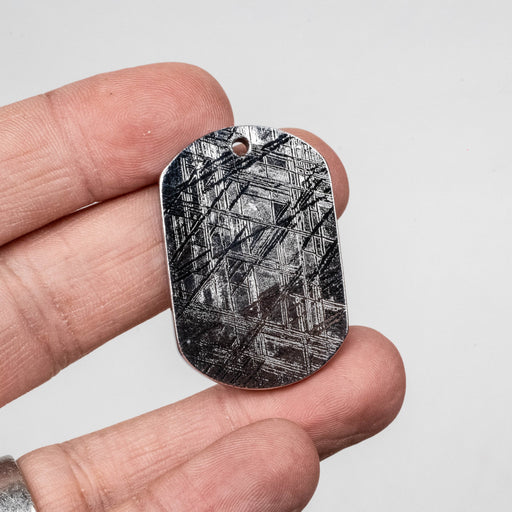 Muonionalusta Meteorite Dog Tag Pendant 27.31 g 40x26mm - InnerVision Crystals