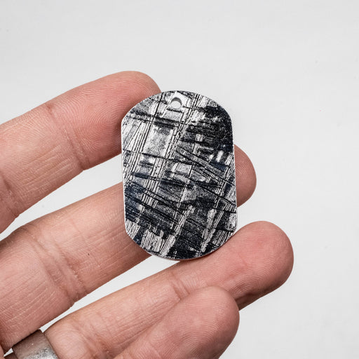 Muonionalusta Meteorite Dog Tag Pendant 27.33 g 40x26mm - InnerVision Crystals