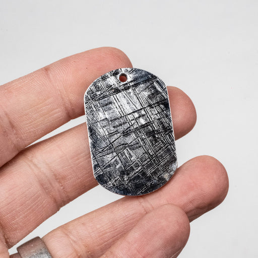 Muonionalusta Meteorite Dog Tag Pendant 27.33 g 40x26mm - InnerVision Crystals