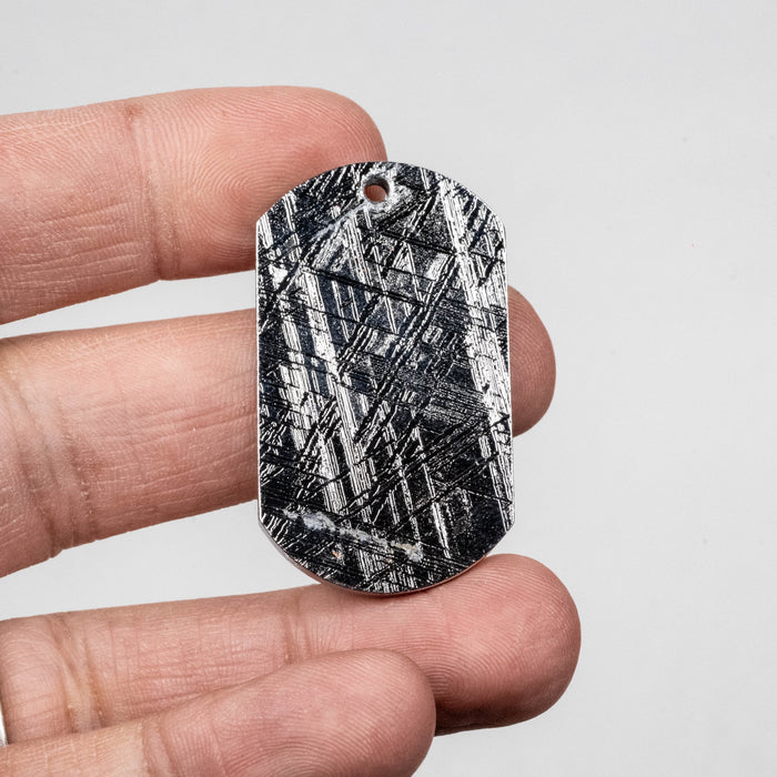 Muonionalusta Meteorite Dog Tag Pendant 28.63 g 43x25mm - InnerVision Crystals