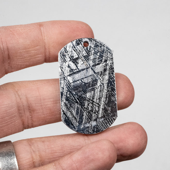 Muonionalusta Meteorite Dog Tag Pendant 28.63 g 43x25mm - InnerVision Crystals