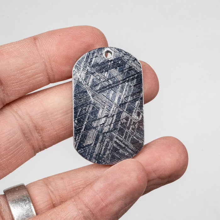 Muonionalusta Meteorite Dog Tag Pendant 29.46 g 43x26mm - InnerVision Crystals