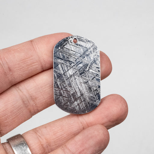 Muonionalusta Meteorite Dog Tag Pendant 29.46 g 43x26mm - InnerVision Crystals