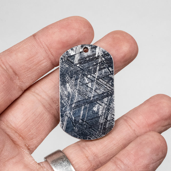 Muonionalusta Meteorite Dog Tag Pendant 29.95 g 44x25mm - InnerVision Crystals