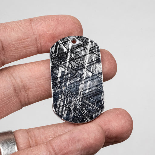 Muonionalusta Meteorite Dog Tag Pendant 30.11 g 45x26mm - InnerVision Crystals