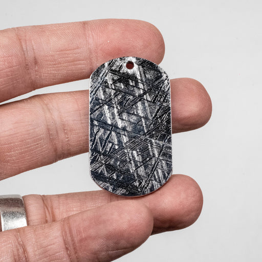 Muonionalusta Meteorite Dog Tag Pendant 30.11 g 45x26mm - InnerVision Crystals