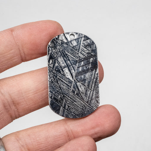 Muonionalusta Meteorite Dog Tag Pendant 30.21 g 44x26mm - InnerVision Crystals