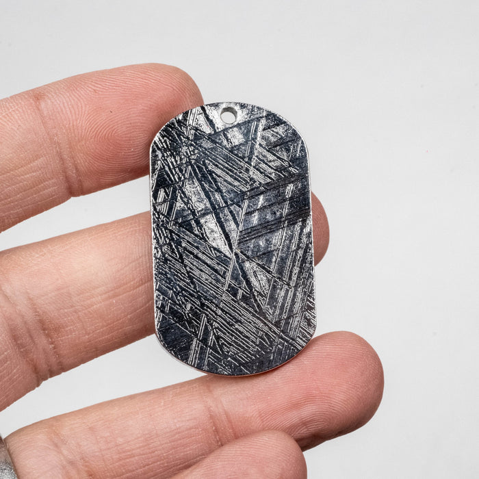 Muonionalusta Meteorite Dog Tag Pendant 30.21 g 44x26mm - InnerVision Crystals