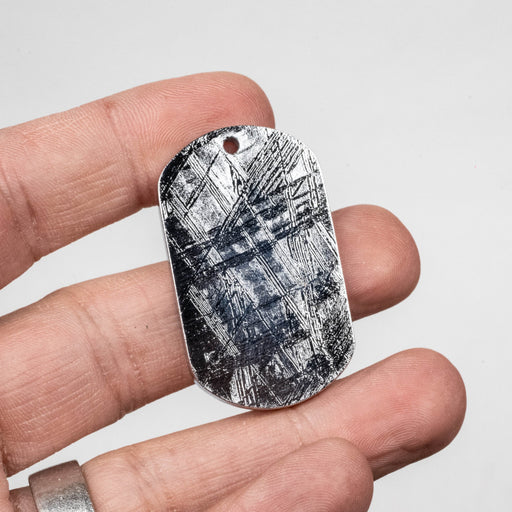 Muonionalusta Meteorite Dog Tag Pendant 30.89 g 44x24mm - InnerVision Crystals