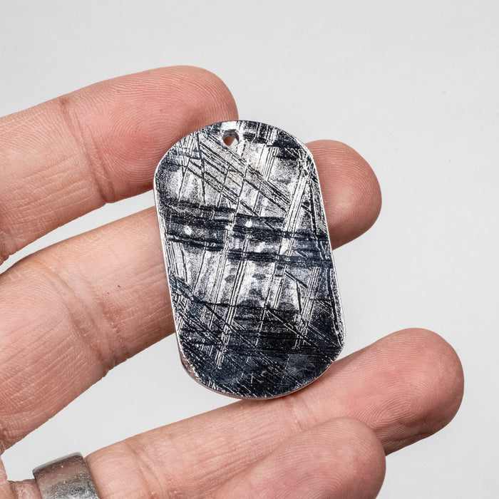 Muonionalusta Meteorite Dog Tag Pendant 30.89 g 44x24mm - InnerVision Crystals
