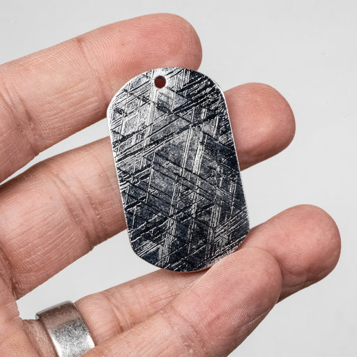 Muonionalusta Meteorite Dog Tag Pendant 31.27 g 45x27mm - InnerVision Crystals