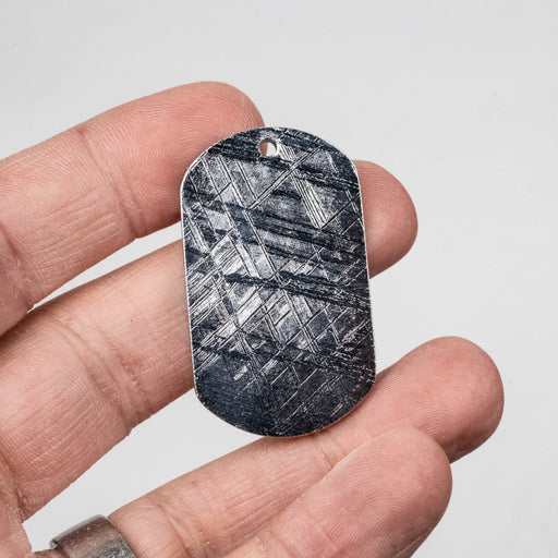Muonionalusta Meteorite Dog Tag Pendant 31.27 g 45x27mm - InnerVision Crystals