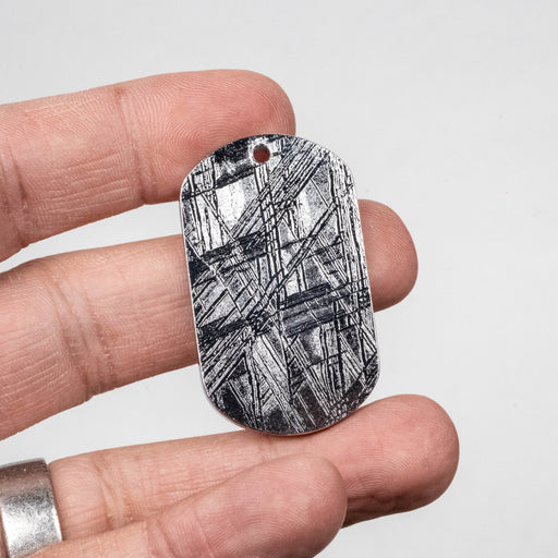 Muonionalusta Meteorite Dog Tag Pendant 31.29 g 45x27mm - InnerVision Crystals