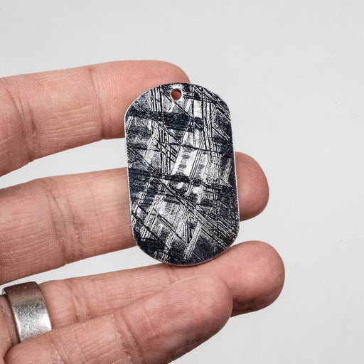 Muonionalusta Meteorite Dog Tag Pendant 31.29 g 45x27mm - InnerVision Crystals