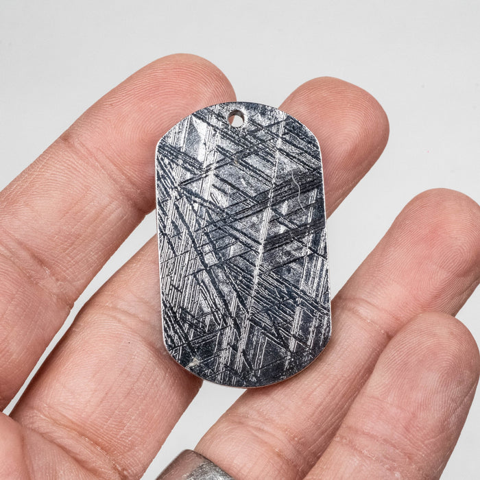 Muonionalusta Meteorite Dog Tag Pendant 31.49 g 45x26mm - InnerVision Crystals