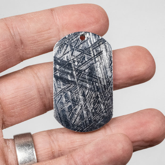 Muonionalusta Meteorite Dog Tag Pendant 31.49 g 45x26mm - InnerVision Crystals