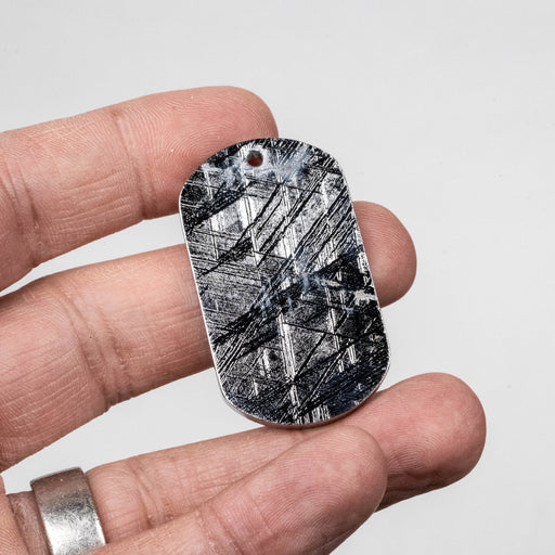 Muonionalusta Meteorite Dog Tag Pendant 32.30 g 46x27mm - InnerVision Crystals