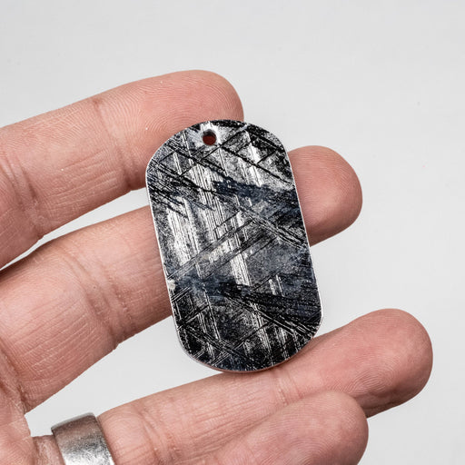 Muonionalusta Meteorite Dog Tag Pendant 32.30 g 46x27mm - InnerVision Crystals