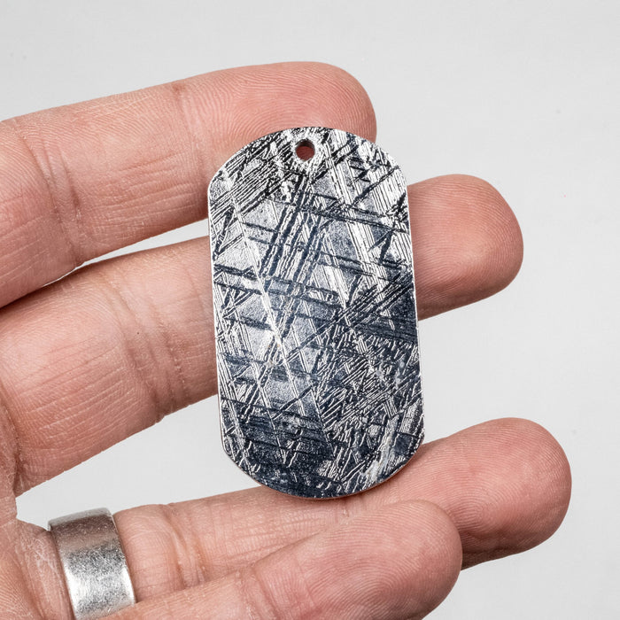Muonionalusta Meteorite Dog Tag Pendant 34.14 g 45x26mm - InnerVision Crystals