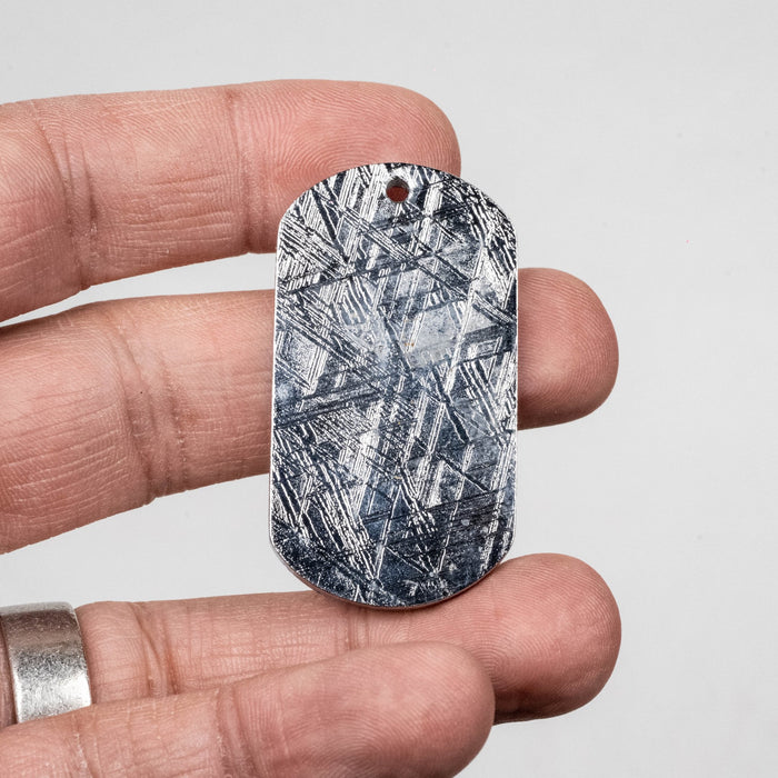 Muonionalusta Meteorite Dog Tag Pendant 34.14 g 45x26mm - InnerVision Crystals