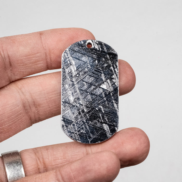 Muonionalusta Meteorite Dog Tag Pendant 34.70 g 49x27mm - InnerVision Crystals