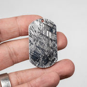 Muonionalusta Meteorite Dog Tag Pendant 35.38 g 44x25mm - InnerVision Crystals