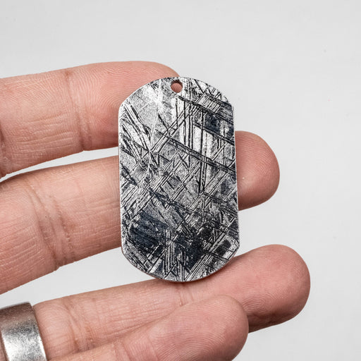 Muonionalusta Meteorite Dog Tag Pendant 35.38 g 44x25mm - InnerVision Crystals