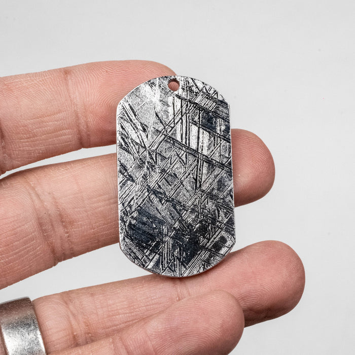 Muonionalusta Meteorite Dog Tag Pendant 35.38 g 44x25mm - InnerVision Crystals