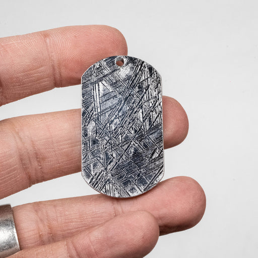 Muonionalusta Meteorite Dog Tag Pendant 35.38 g 44x25mm - InnerVision Crystals