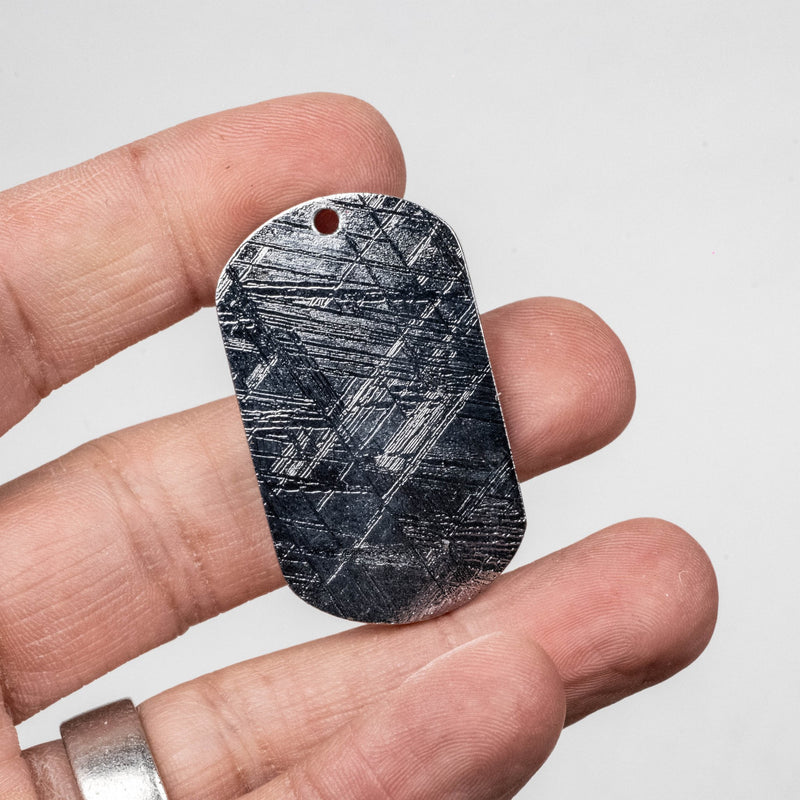 Muonionalusta Meteorite Dog Tag Pendant 35.82 g 44x26mm - InnerVision Crystals