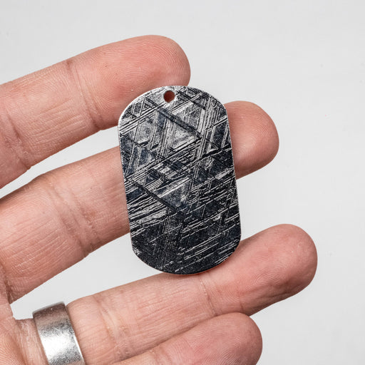 Muonionalusta Meteorite Dog Tag Pendant 35.82 g 44x26mm - InnerVision Crystals