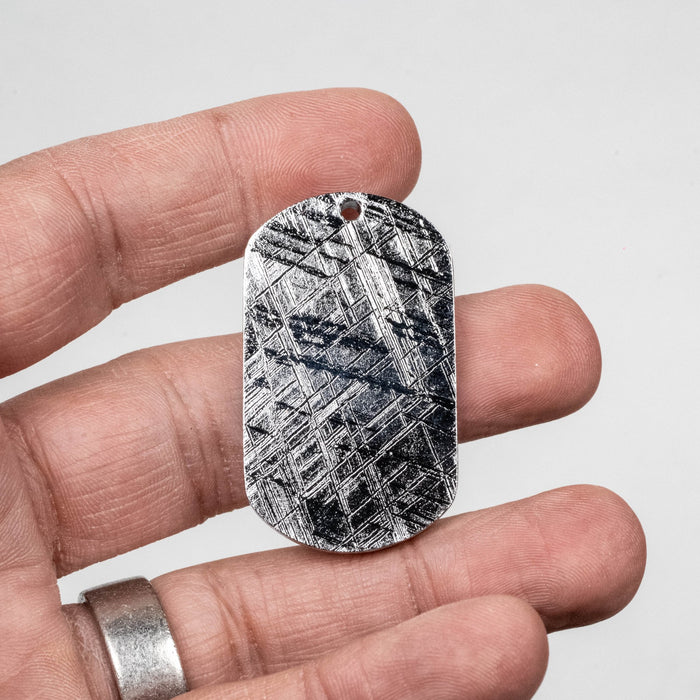 Muonionalusta Meteorite Dog Tag Pendant 36.32 g 44x26mm - InnerVision Crystals