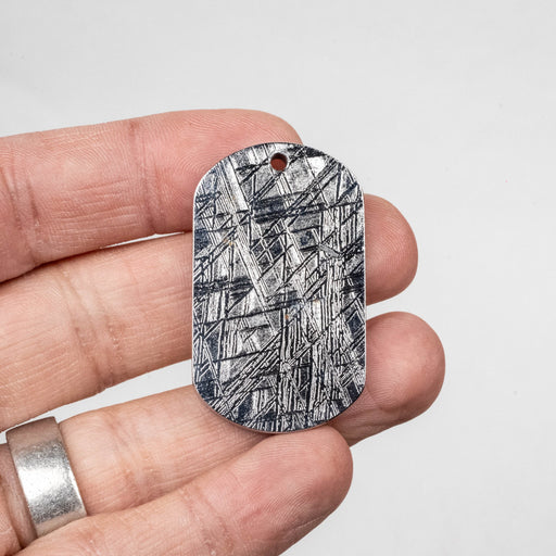 Muonionalusta Meteorite Dog Tag Pendant 36.73 g 45x26nn - InnerVision Crystals