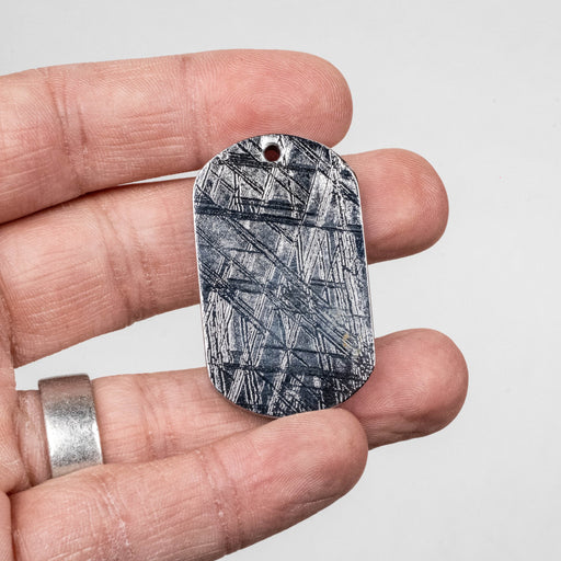 Muonionalusta Meteorite Dog Tag Pendant 36.73 g 45x26nn - InnerVision Crystals