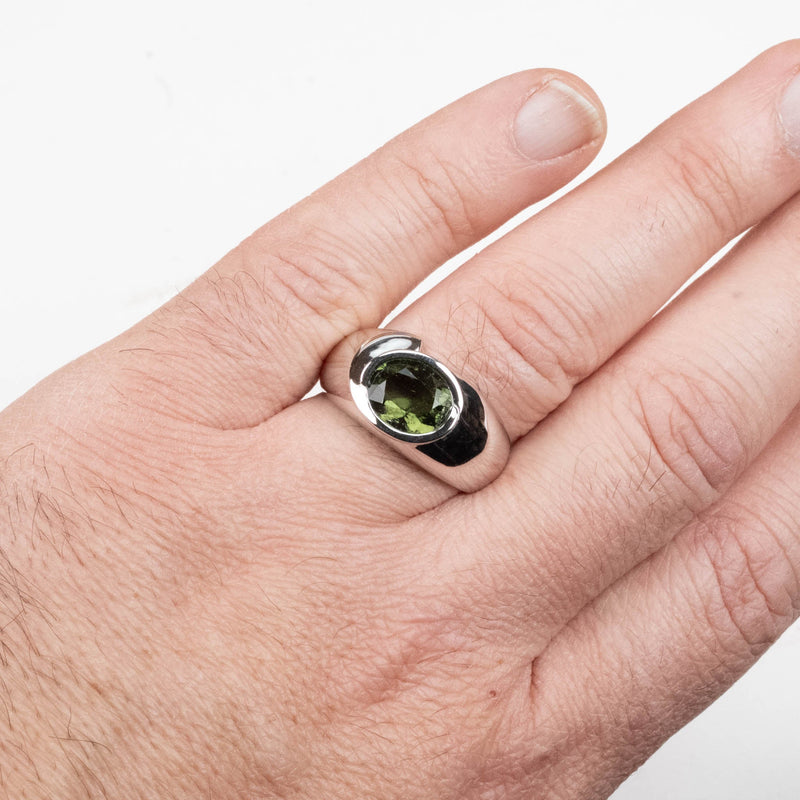 Moldavite Ring 10x8mm .925 Silver - InnerVision Crystals