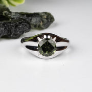 Moldavite Ring 8mm .925 Silver - InnerVision Crystals