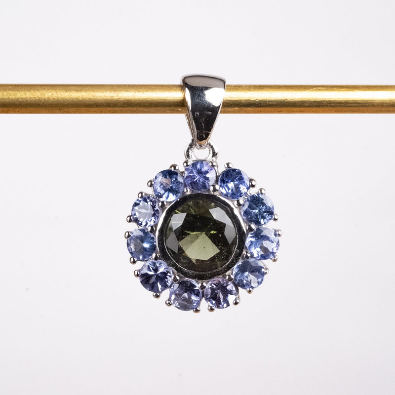 Moldavite + Tanzanite Mandala Pendant PRE-ORDER - InnerVision Crystals