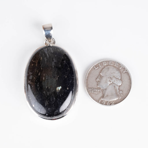 Nuummite Pendant 21.63 g 50x27mm - InnerVision Crystals