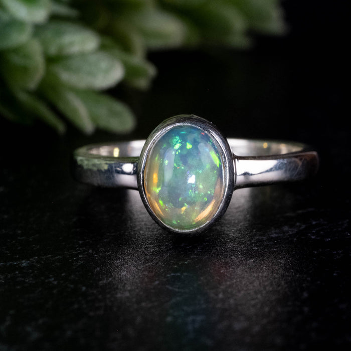 Opal Ring 8x6mm size 7 - InnerVision Crystals