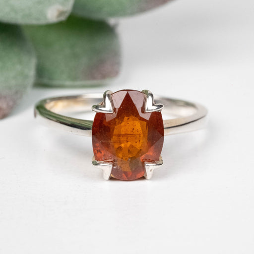 Orange Kyanite Ring 9x7mm Size 7 .925 Silver - InnerVision Crystals