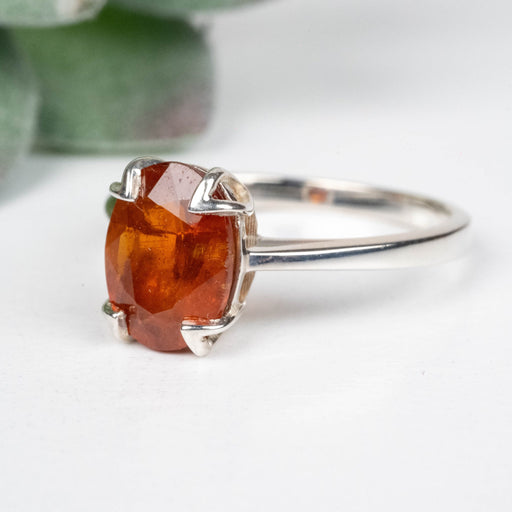 Orange Kyanite Ring 9x7mm Size 7 .925 Silver - InnerVision Crystals