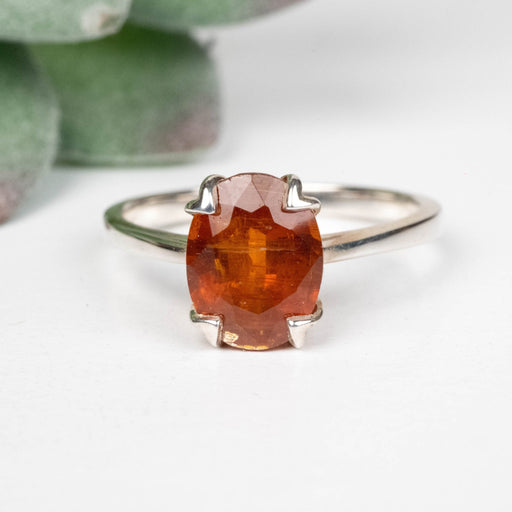 Orange Kyanite Ring 9x7mm Size 7 .925 Silver - InnerVision Crystals