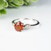 Orange Kyanite + White Topaz Ring 7mm Size 8 - InnerVision Crystals
