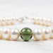 Pearl + Moldavite Bead Bracelet 8" .925 Silver - InnerVision Crystals
